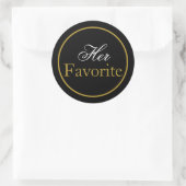 "Haar favoriete" bruiloft Sticker Blush Black Gold (Tas)