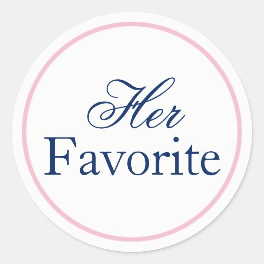 "Haar favoriete" bruiloft Sticker Blush Pink/Navy (Voorkant)