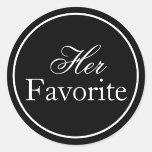 "Haar favoriete" bruiloft Sticker zwart-wit
