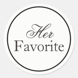 "Haar favoriete" bruiloft Sticker zwart-wit