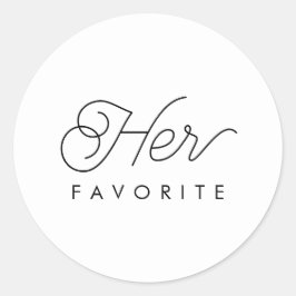 Haar favoriete bruiloft voor moderne kalligrafie ronde sticker