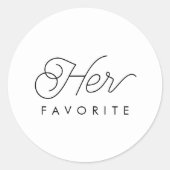 Haar favoriete bruiloft voor moderne kalligrafie ronde sticker (Voorkant)