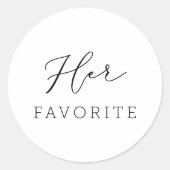 Haar favoriete bruiloft voor script kalligrafie ronde sticker (Voorkant)