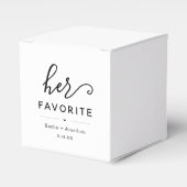 "Haar favoriete" bruiloft Vrijgezellenfeest Verlov Bedankdoosjes (Voorkant Zijde)