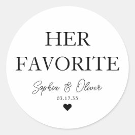 HAAR FAVORIETE Dessert Snoep Bar hart bruiloft gun Ronde Sticker