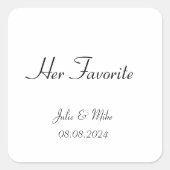 Haar favoriete huwelijksgunst sticker (Voorkant)