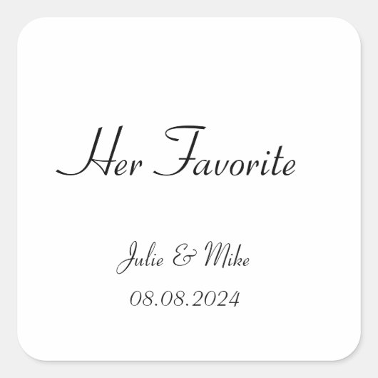 Haar favoriete huwelijksgunst sticker (Voorkant)
