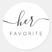Haar favoriete kalligrafische cadeau klassieke ron ronde sticker (Voorkant)