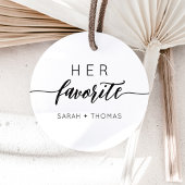 Haar favoriete moderne kalligrafie geschenk  ronde sticker