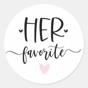 Haar favoriete moderne kalligrafie gunst ronde sticker