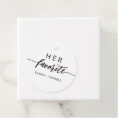 Haar favoriete moderne kalligrafische welkomsttas bedankjes labels (In situ)