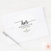 Haar favoriete moderne script trouwdatum gunst ronde sticker (Envelop)