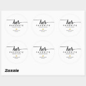 Haar favoriete moderne script trouwdatum gunst ronde sticker (Vel)