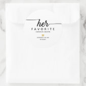 Haar favoriete moderne script trouwdatum gunst ronde sticker (Tas)