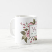 Haar favoriete Roos monogram Mok (Voorkant links)