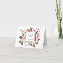 Haar favoriete Roos Monogram Notecard Notitiekaartje
