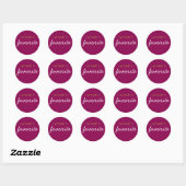 "Haar" favoriete Snack Magenta Gold Ronde Sticker (Vel)