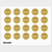 "Haar" favoriete Snack Magenta Gold Ronde Sticker (Vel)
