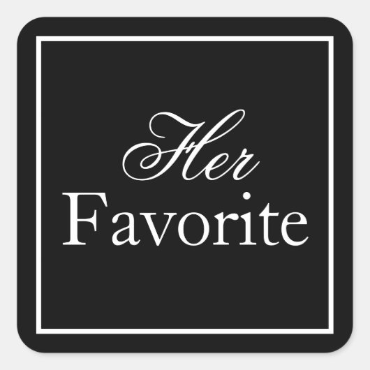 Haar favoriete Sticker Black en White (Voorkant)