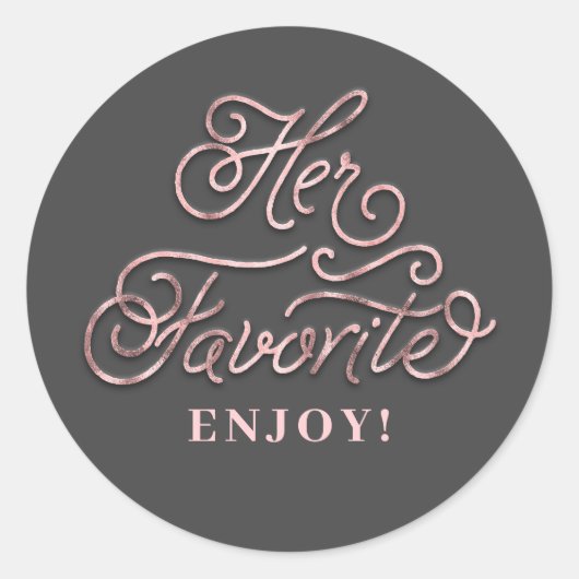 Haar favoriete trouwgunst ronde sticker (Voorkant)