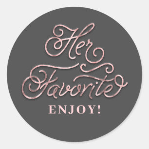 Haar favoriete trouwgunst ronde sticker