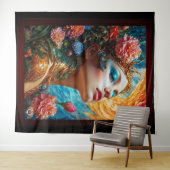 Haar Floral Delights AI Concept Art van Xzendor7 Wandkleed (In Situ (horizontaal))