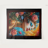 Haar Floral Delights AI Concept Art van Xzendor7 Wandkleed (Voorkant (horizontaal))