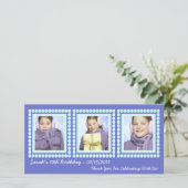 Haar foto in Lights Paars Birthday Diva Bedankkaart (Staand voorkant)