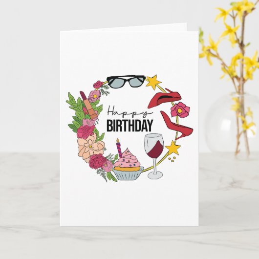 Haar Fun Modern Dames Accessoires Birthday Kaart (Gele Bloem)