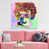 Haar gedachten gaan uit naar geld canvas afdruk (Insitu (Woonkamer))