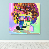 Haar gedachten gaan uit naar geld canvas afdruk (Insitu (Houten vloer))