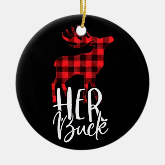 Haar geld voor zijn kerstcadeautje komt overeen me keramisch ornament (Voorkant)