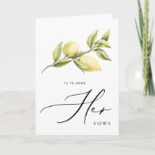 Haar gelofte geel citroen bruiloft geloften Kaart (Voorkant)