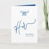 Haar Gelofteboek - Blue Ring Design Wedding Keepsa Aankondiging (Voorkant)