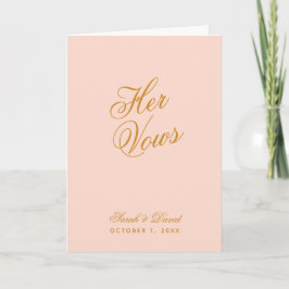 Haar geloften Blush Roze Eenvoudig Huwelijksgeloft Kaart