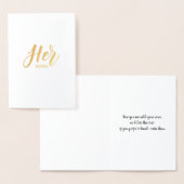 Haar geloften - gouden folie kaart (Display)