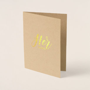 Haar geloften - gouden folie kaart op kraft cardst