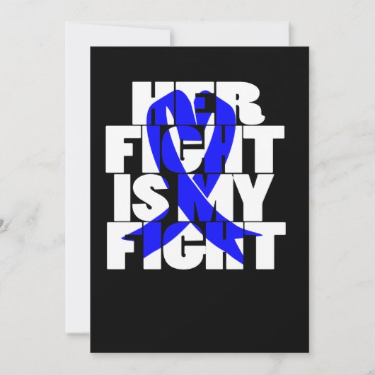 Haar gevecht is mijn 'Colon Cancer Blue Ribbon' (2 Save The Date (Voorkant)
