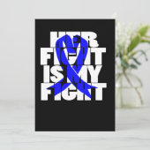 Haar gevecht is mijn 'Colon Cancer Blue Ribbon' (2 Save The Date (Staand voorkant)