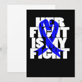 Haar gevecht is mijn 'Colon Cancer Blue Ribbon' (2 Save The Date (Voorkant / Achterkant)