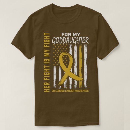 Haar gevecht is mijn dochter kinderkanker. t-shirt (Design voorkant)