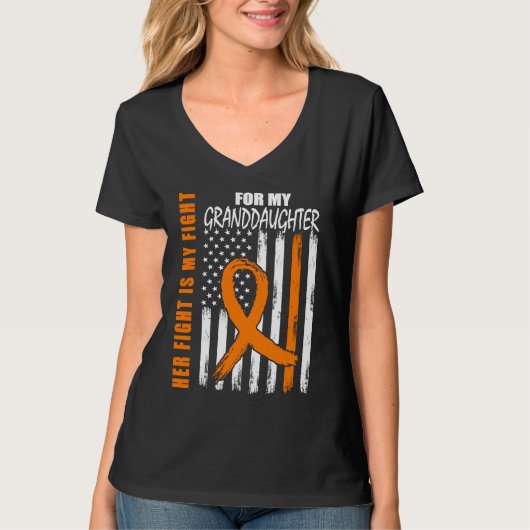 Haar gevecht is mijn dochter Leukemie T-shirt (Voorkant)