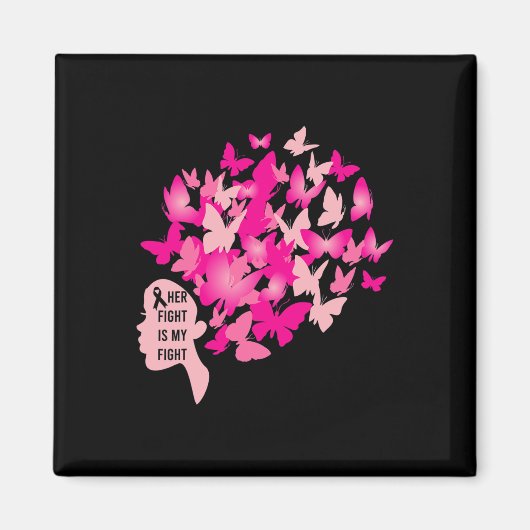 Haar gevecht is mijn 'Fight Cool Breast Cancer'-be Magneet (Voorkant)