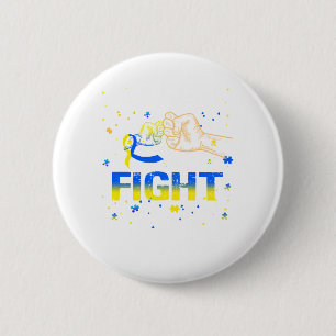 Haar gevecht is mijn 'Fight Down Syndrome Awarenes Ronde Button 5,7 Cm