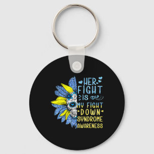 Haar gevecht is mijn Fight Down Syndrome Awareness Sleutelhanger