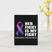 Haar gevecht is mijn 'Fight Epilepsy' Bewustheid Kaart (Gele Bloem)