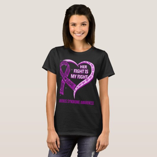 Haar gevecht is mijn 'Fight Moebius Syndrome Aware T-shirt (Voorkant volledig)