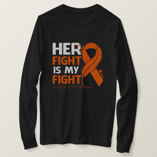 Haar gevecht is mijn 'Fight RSD CRPS BEWUSTMAKING  T-shirt (Design voorkant)