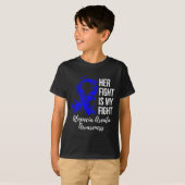 Haar gevecht is mijn gevecht Alopecia Areata Aware T-shirt (Voorkant volledig)