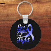 Haar gevecht is mijn gevecht Alopecia Bewustwordin Sleutelhanger (Achterkant)